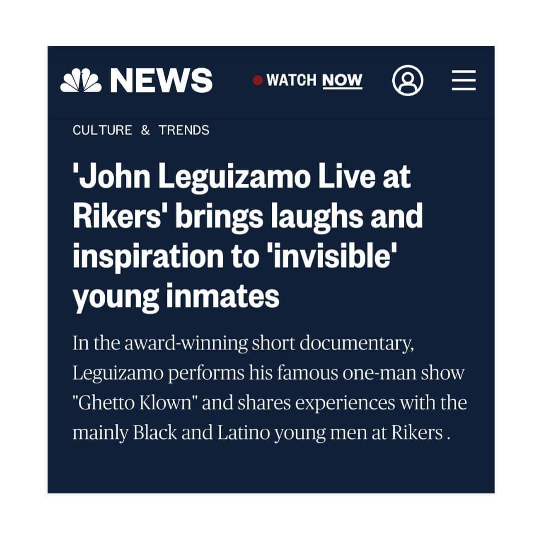 ジョン・レグイザモのインスタグラム：「#ICYMI ... 'Leguizamo Live at Rikers' Brings Laughs & Hope to Latino & Black inmates read full article, link in my bio」