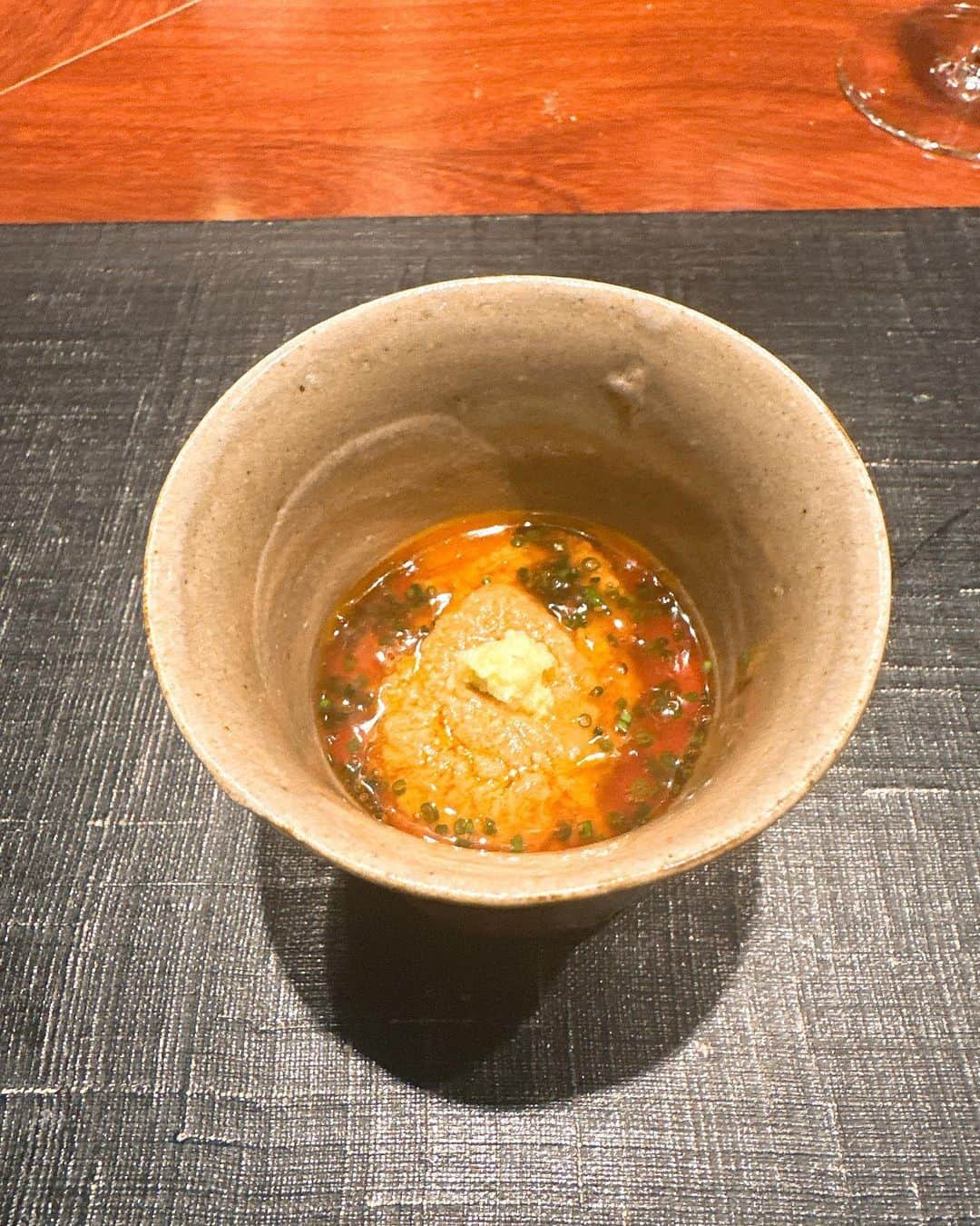 桃瀬ともさんのインスタグラム写真 - (桃瀬ともInstagram)「今日の🍽青 あん肝の茶碗蒸し美味しかった💓 #イノベーティブ #日本食 #予約困難 #japan #福岡グルメ #福岡 #fukuoka #美味しいお店」9月20日 21時03分 - tomomomose0627