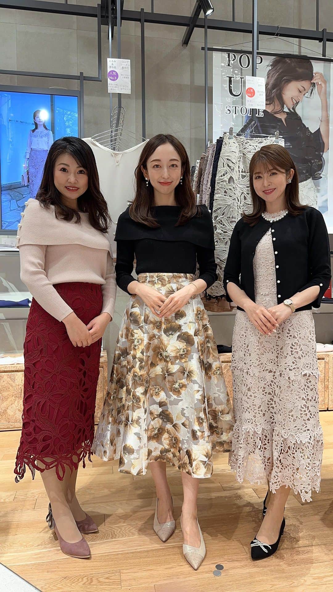 のインスタグラム：「POPUP❣️有楽町マルイさんにて 1週間の開催させて頂きました✨✨  沢山の方にご来店いただき直接お話しさせて頂けて感激でした🥹💓  皆様 @feerichelu を素敵にコーデしてご来店下さり嬉しすぎました😭❤️  イメージコンサルタント  竹村美貴さん @miki__takemura  とのコラボイベントは大反響で 喜んで頂けて嬉しいです🥰  3人のお子様もいながら お仕事も一生懸命されて多くのファンの方に支持されている美貴さん✨✨とっても素敵な優しい方です❣️  お声がけ下さり、品質を褒めて頂きfeericheluをご愛顧して下さる沢山の方々のお声を直接お話し出来きた事がとても幸せな時間でした☺️💓  スタッフとも準備などでバタバタの数ヶ月でしたが、皆様の笑顔に癒されました✨✨ いつも全力で頑張ってくれるスタッフに感謝しかありません🥹🙏💓 また打ち上げ🥂しましょう✨  また今後も皆様に楽しんでいただけるようなイベントも企画出来たらと思っておりますので、ぜひ楽しみにしてて頂けると幸いです☺️  ありがとうございました🥰💓  #feerichelu#フェリーシェル期間限定ショップ#期間限定#期間限定イベント#ポップアップ#有楽町#有楽町マルイ#きれいめ#大人かわいいコーデ#お出掛けコーデ#通勤コーデ#通勤#olコーデ#お仕事コーデ#デートコーデ#大人フェミニン#タイトスカート#ブラウス」