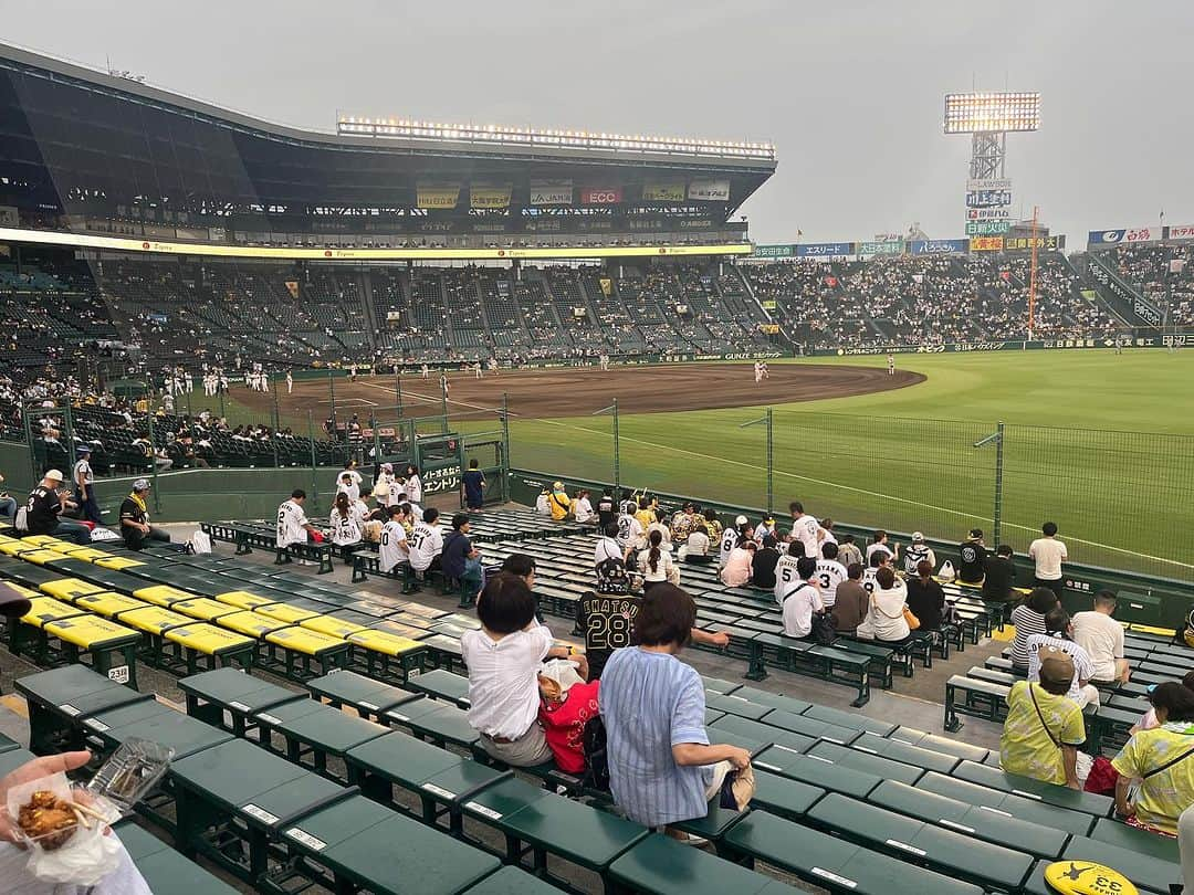 藤谷洸介のインスタグラム：「今日はここからやったけど 5戦5勝はえぐい！ 楽しかったー！^_^  #甲子園球場 #阪神タイガース #勝ち」