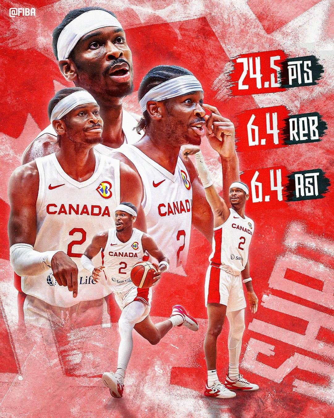 FIBAさんのインスタグラム写真 - (FIBAInstagram)「Shai Gilgeous-Alexander guided 🇨🇦 Canada to its first ever podium finish at #FIBAWC 🔥  His final stats 📊 24.5 PTS | 6.4 REB | 6.4 AST」9月20日 22時22分 - fiba