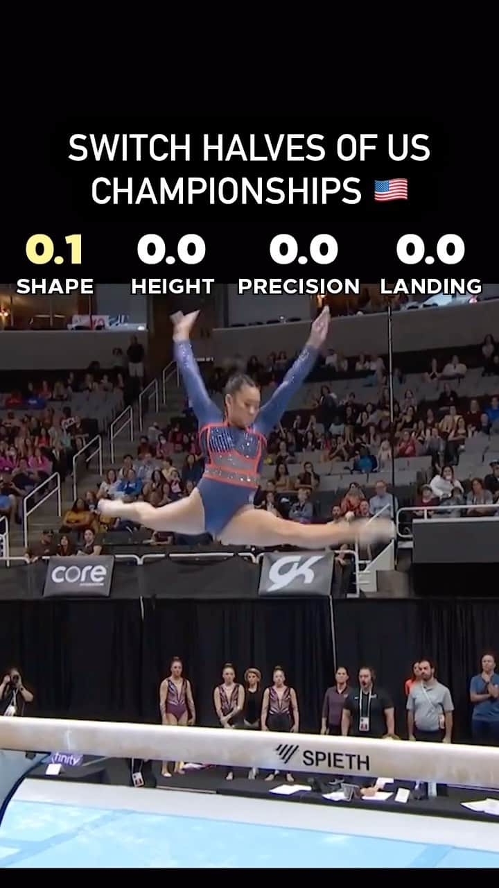 エミリー・チャンのインスタグラム：「Do you like this skill? 🤔   (Deductions are just my opinion as a judge. Video is for education purposes, please don’t hate on any of the gymnasts ☺️)   #gymnastics #balancebeam #usa #olympics #gymnasticsjudging」