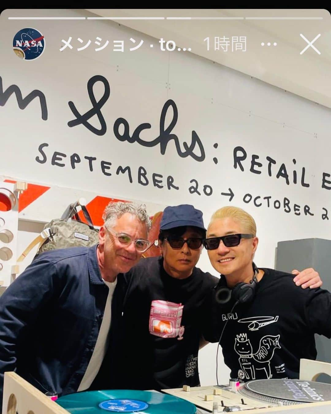 テイ・トウワのインスタグラム：「#dj #tomsachs  #towatei_archives  with @verbal_ambush  TNX to @kunichi_nomura @isetan_the_space」