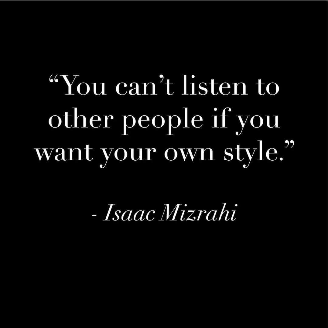 アイザックミズラヒのインスタグラム：「Gracing your feed with some wise words from Isaac. 🖤 Individuality in fashion is everything!」