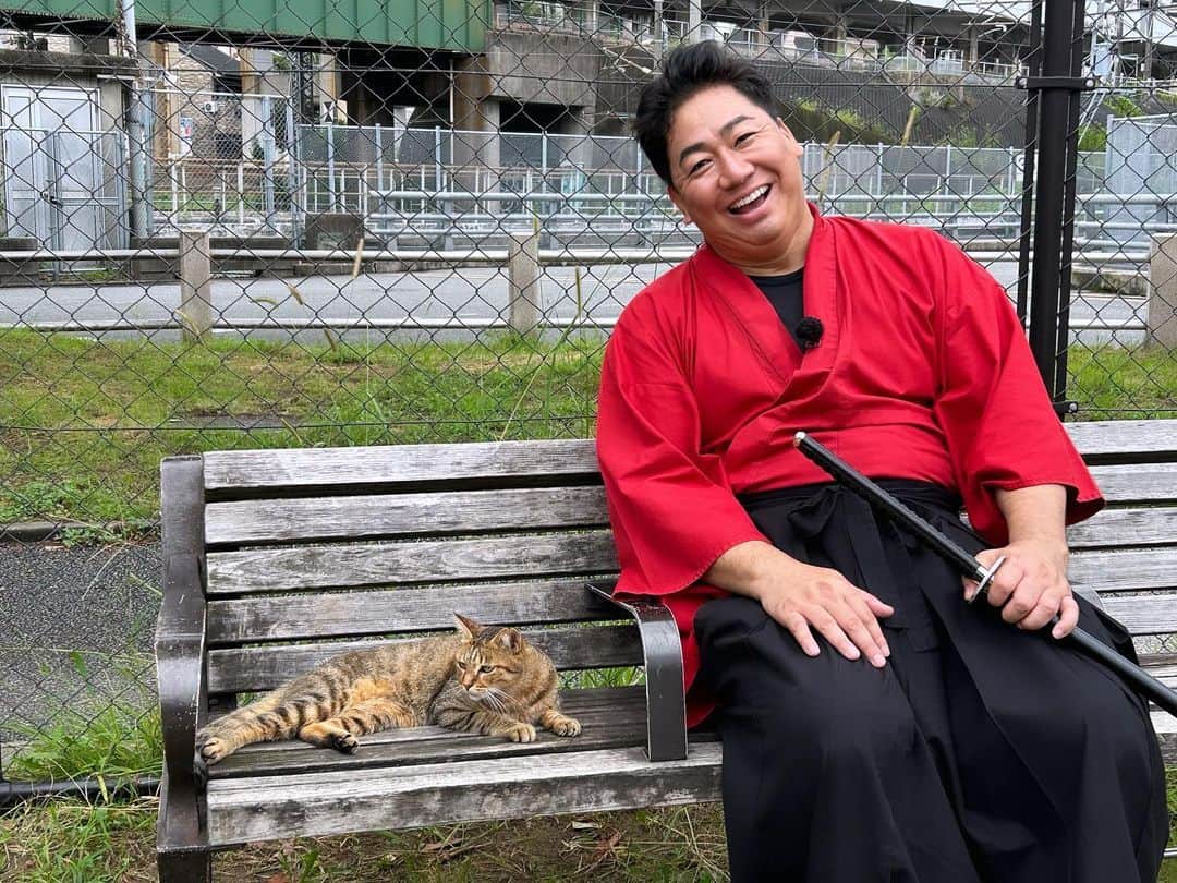 のインスタグラム：「今日のももち浜ストアでヒマつ武士美野島編がオンエアです。雪駄が新しくなってます。猫もでます🐈見て下さーい！ぬんっ！ #ヒマつ武士  #ももち浜ストア  #美野島商店街」