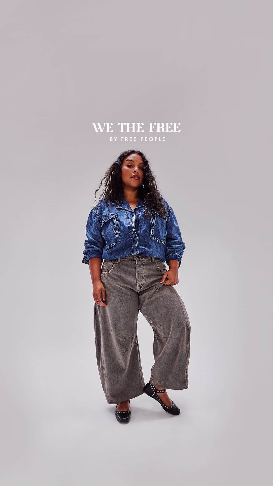 freepeopleのインスタグラム：「The Barrel Jean.  Link in bio to shop our version-The Lucky You Mid-Rise Barrel Jeans & explore the FP Denim Style Guide.」