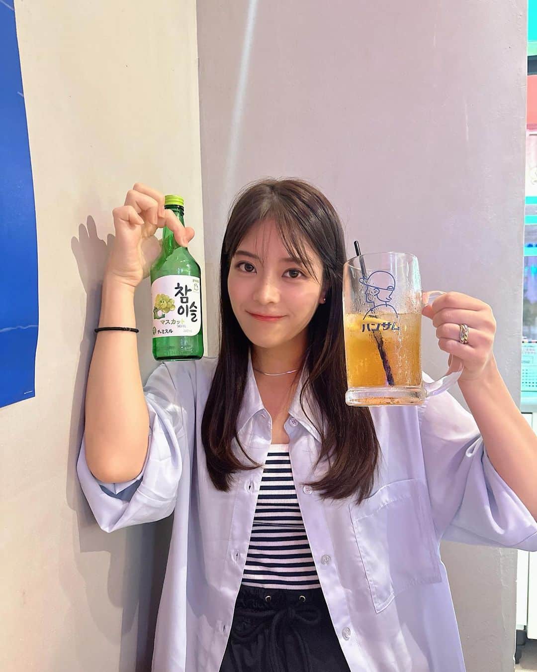 蒼木るいのインスタグラム：「いつの日かの韓国料理🇰🇷  最近沢山食べちゃう🥹🥹  #韓国料理 #チャミスル #辛麺」