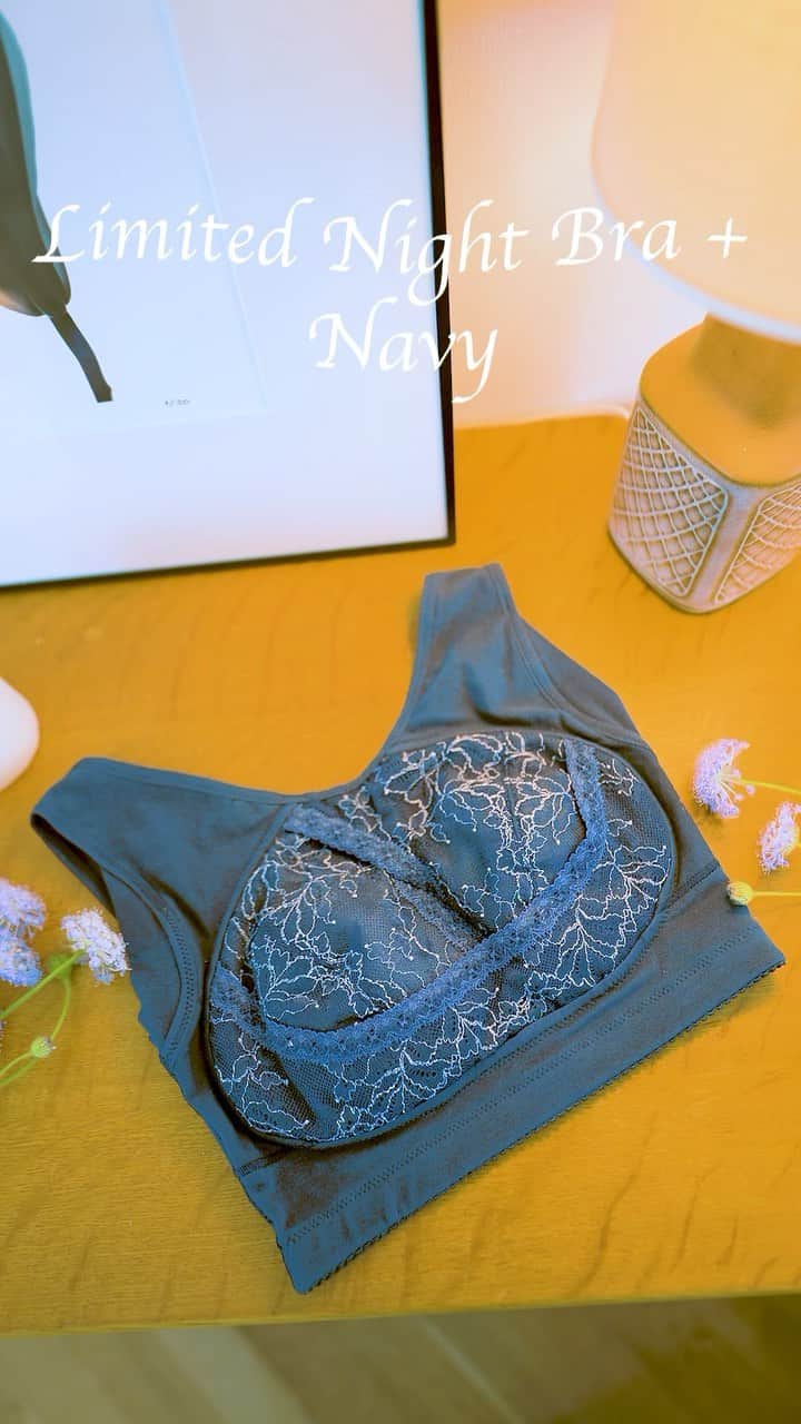 さくまみおのインスタグラム：「エッセンシャルナイトブラプラス Navy 9/22(Fri) 21:00~ Release  #miour #ミアー #エッセンシャルナイトブラ #エッセンシャルナイトブラプラス #ナイトブラ #ナイトブラプラス」
