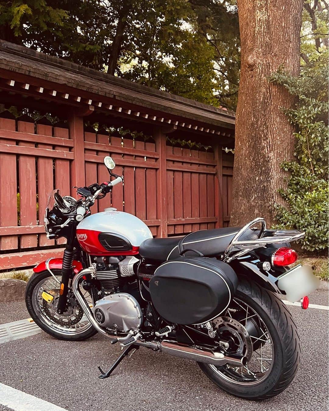 Gたかしさんのインスタグラム写真 - (GたかしInstagram)「今日は江ノ島方面にバイクブーンしようと思ったのですが、雨雲レーダーが怪しかったので北上することに。 大宮のやたら雰囲気がいい喫茶店で伯爵のナポリタンを食した後、氷川神社総本山にてバド・イーキンス号の健康を祈願してきました！ﾌﾞﾝﾌﾞｰﾝ‼︎  この後、22:15〜GたかしのYouTubeチャンネルにてライブ配信します。宜しくお願いします😊  #トライアンフ #ボンネビル #氷川神社」9月21日 20時16分 - g_takashi.kinkin