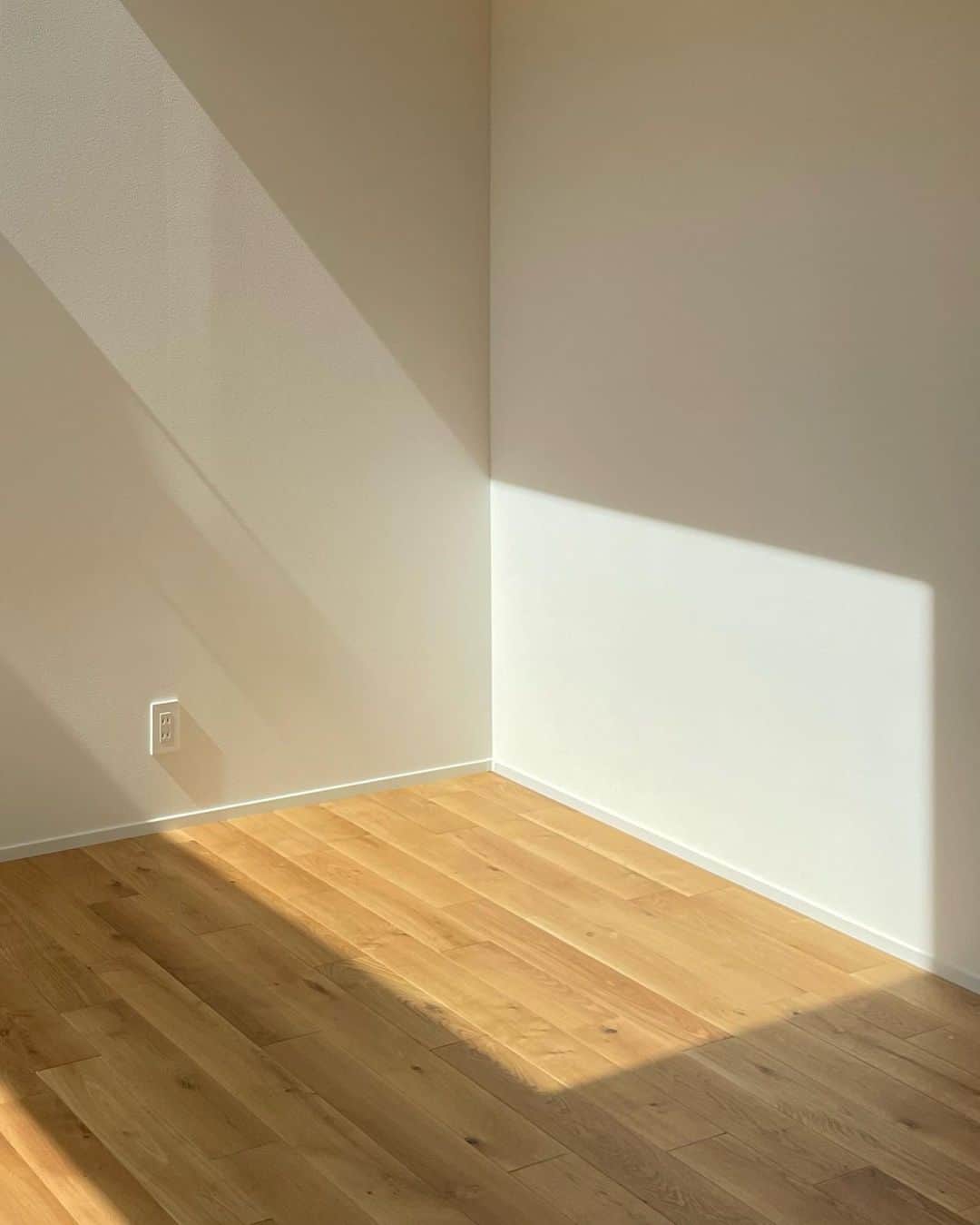 潮田あかりのインスタグラム：「🏠 1階の床は無垢。 ベーコンも、裸足でも、気持ちが良くて。 光がたくさん入るリビング。  #注文住宅 #床材 #無垢 #akari_house」