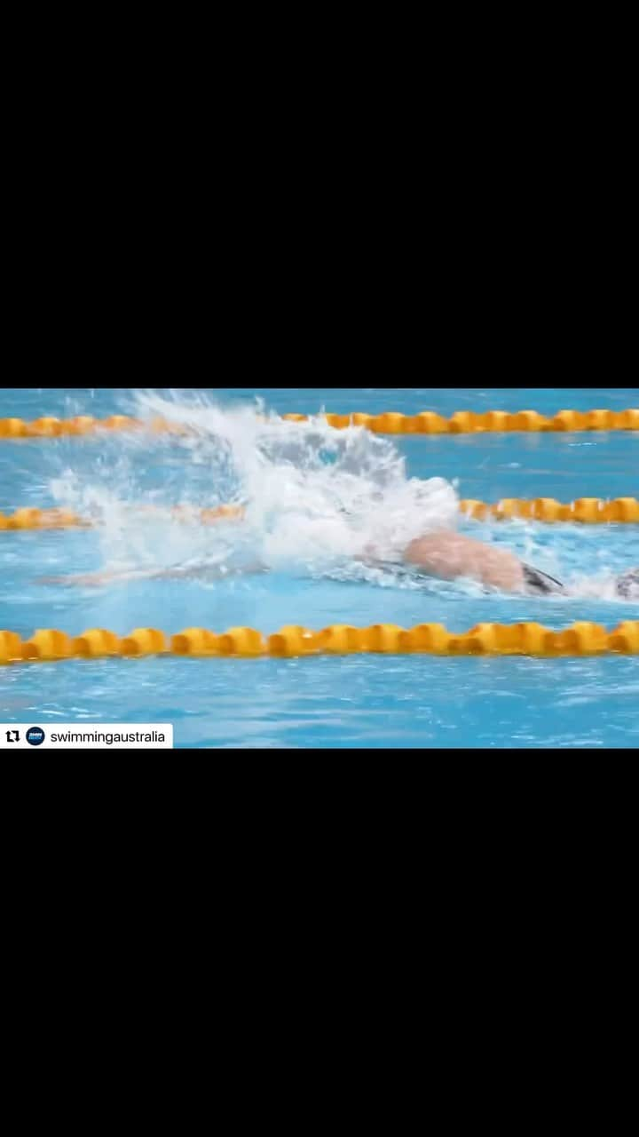 ブロンテ・キャンベルのインスタグラム：「From last week’s Short Course champs. I haven’t raced short course for almost 4 years so was great to be back in the little pool.   Every time I get in the pool, I’m getting a bit fitter and a bit faster. Enjoying seeing the progression.  You can see me breathing quite hard at the end there getting rid of some of my CO2 build up after only breathing once in the last 25m.」