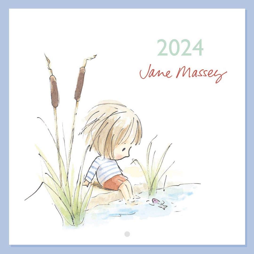 Jane Masseyのインスタグラム：「2024 Calendar coming soon!  This year’s calendar is 21cm square and contains 12 watercolour illustrations featuring The Little Girl/Petiote. More news soon.  I’m also going to be having my Autumn/Winter art sale in October in my online store (link in bio). There will be a selection of signed watercolours and sketches. Date/time to be announced soon. ❤️」