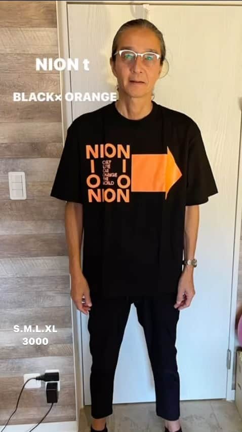 三原康可のインスタグラム：「. 🔴NION  Tshirt  color BLACK×ORANGE WHITE×BLACK RED×BLACK  size S.M.L.XL  3000  #NION」