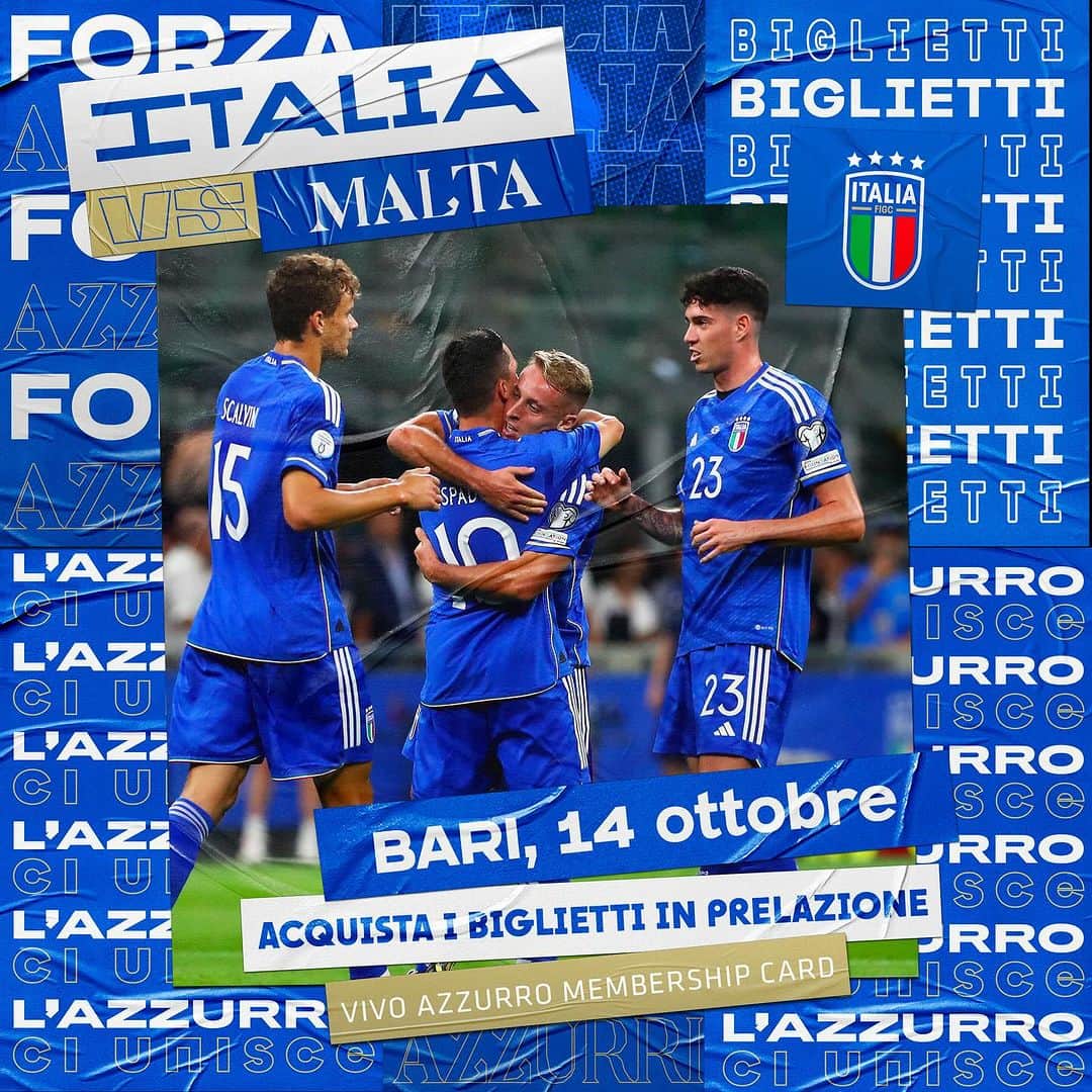 サッカーイタリア代表さんのインスタグラム写真 - (サッカーイタリア代表Instagram)「🎟️ Italia-Malta a #Bari: al via la prelazione per i possessori della 𝗩𝗶𝘃𝗼 𝗔𝘇𝘇𝘂𝗿𝗿𝗼 𝗠𝗲𝗺𝗯𝗲𝗿𝘀𝗵𝗶𝗽 𝗖𝗮𝗿𝗱  Acquista il tuo biglietto 👉 𝗟𝗶𝗻𝗸 𝗶𝗻 𝗕𝗜𝗢  #Nazionale 🇮🇹 #Azzurri #VivoAzzurro」9月21日 19時15分 - azzurri