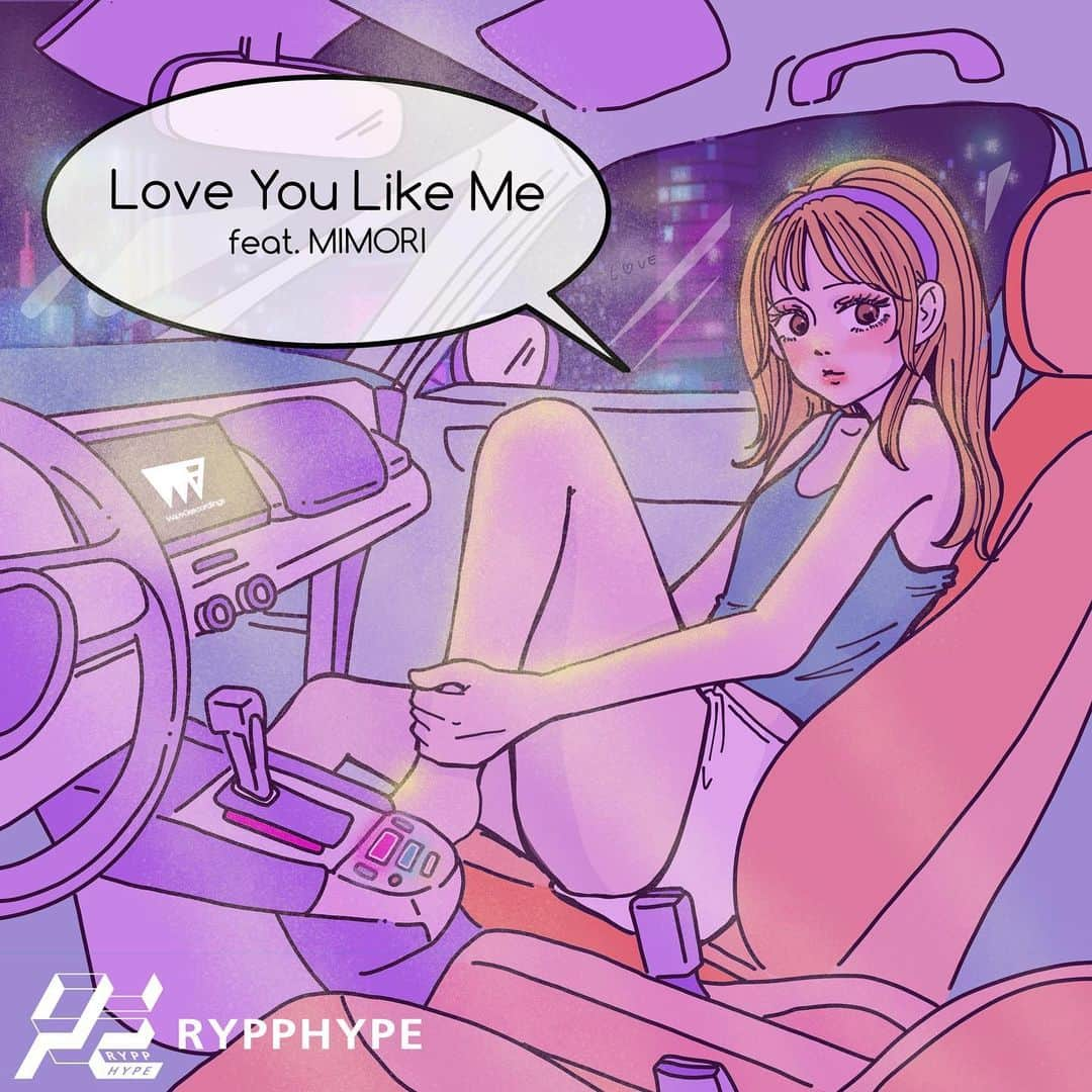 MIMORIさんのインスタグラム写真 - (MIMORIInstagram)「RYPPHYPEさんの新曲 「Love You Like Me feat.MIMORI」 が先日リリースになりました！  フィーチャリングで歌わせていただき、 歌詞とジャケットも描いております！  隠れLoveにご注目🫣💕 深夜のキラキラランデヴー🚗✨  いつもよりラブリーに歌いました💖 そしてトラックのベースとシンセが痺れるほどかっこいいので⚡️ ぜひたくさん聴いてください！  サブスクやiTunesでぜひ！  #japan #jpop #funk #dance #pops #illustration #illustrator #illust #illustragram  #イラスト　#イラストグラム  #ネオン」9月21日 19時09分 - mimorimorimorikolme