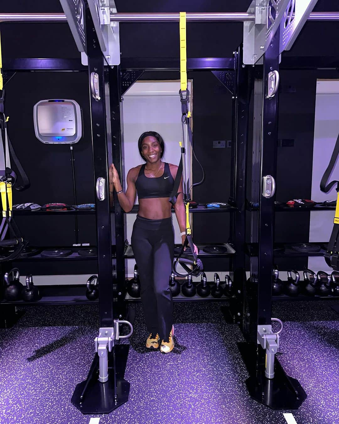 ビアンカ・ウィリアムズのインスタグラム：「I had so much fun doing an elevate hiit endurance session at the brand new gym @kingscross.fitness with Remi  Definitely recommend heading down and giving the sessions a go 💪🏾  @kingscross.fitness @better_uk @technogym @myzonemoves #ad  #kingscross #workout #hiitworkout #endurance」