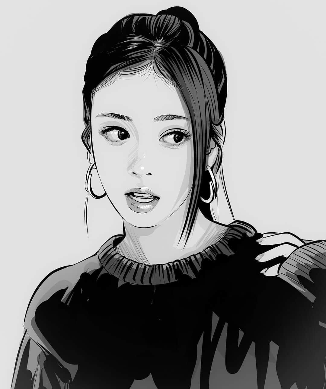 のインスタグラム：「『RIMAさん(@niziu_artist_official )』  #イラスト #イラストレーション #NiziU #RIMA #リマ #illustration #portrait #art #drawing #singer」
