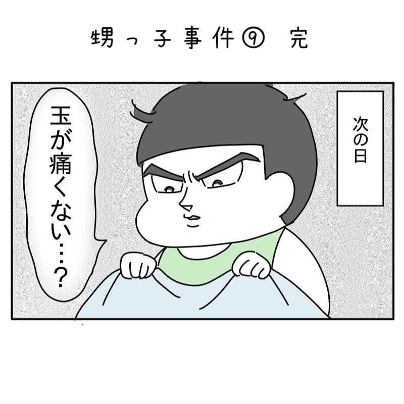 つんのインスタグラム：「ひとつでも多くのTAMAが救えたらいいなと思い描いたこの漫画  読んでくれた方たちの中で 既に5TAMA救うお手伝いができました  この漫画の最初の頃の話を読んで(後半は甥っ子の勇姿話) 精巣捻転という病気があることを心の隅に知識として残してもらえたらいいな  漫画にすることを許可してくれた甥っ子に本当に感謝です  玉は過信せず、すぐ病院へ相談ね！ 急玉救急！  〜完〜   #精巣上体炎  #精巣捻転  #甥っ子はがんばった  #急玉救急  題名、⑩だったわ😇」