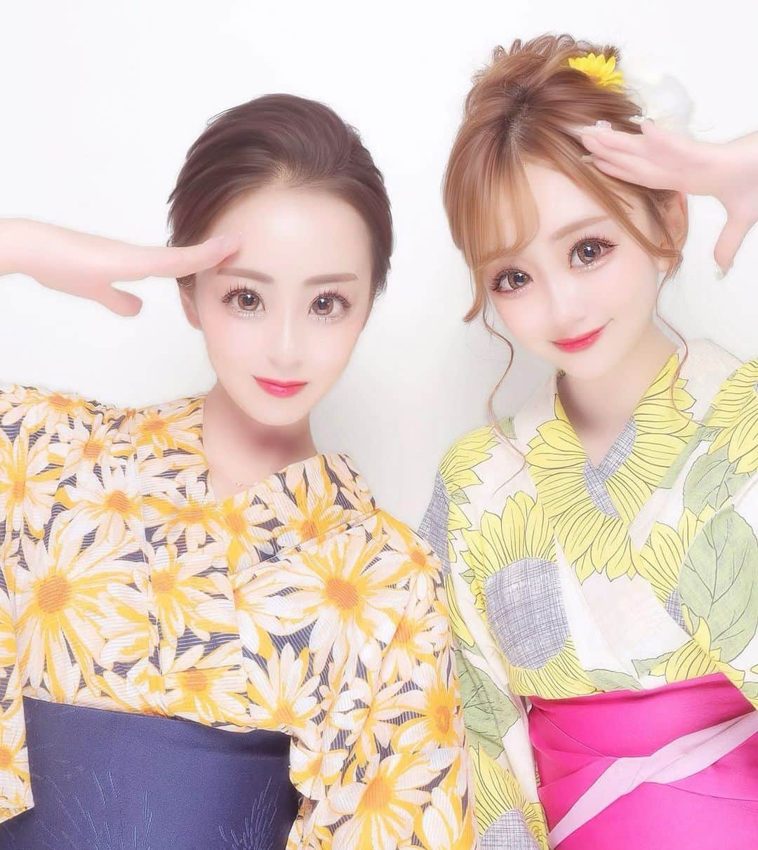 小倉里茉のインスタグラム：「🎀 . 浴衣着て愛梨と淀花(^> ·̮ <^)🎆💕 .」