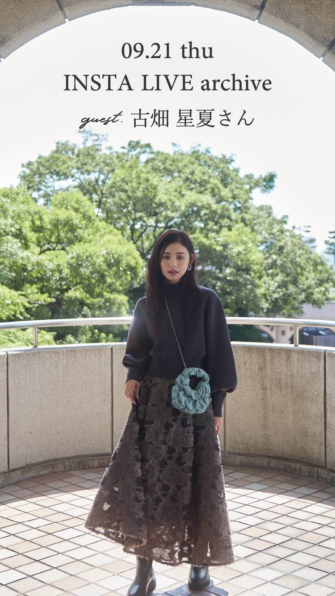 NATURAL BEAUTY BASICのインスタグラム：「【古畑星夏さん×NBB Special live】 〈ゲスト〉 古畑星夏さん　165㎝ 〈スタッフ〉 きぐち　162cm   ● ダブルジャガードフォムルニット 商品番号　0173270919 ¥ 7,920 （税込）  ● ジャガードボリュームフレアスカート 商品番号　0173220970 ¥ 13,970（税込）  ● FOX接結コーディガン 商品番号　0173275910 ¥ 13,970（税込）  ● ランダムティアードフリルスカート 商品番号　0173220955 ¥ 10,450 （税込）  ● ボウタイペプラムブラウス 商品番号　0173210943 ¥ 7,920（税込）  ● インサイドベンツスリムストレートパンツ 商品番号　0173230911 ¥ 10,450（税込）  ●  総針ベーシックシリーズ　スクエアネックニット 商品番号　0173270911 ¥ 6,930（税込）  ● オンブレチェックナロースカート 商品番号　0173220005 ¥ 10,450（税込）  ● シアーフレアカフスリブニット 商品番号　0173270920 ¥ 7,480（税込）  ● ミックスツイードシリーズ〈フレアスカート〉 商品番号　0173220952 ¥ 11,440（税込）  #古畑星夏 さん #新作アイテム #フェミニンコーデ #チェックスカート #タイトスカート #ジャガード #ツイード #パンツコーデ #シンプルコーデ #きれいめシンプル #スタイリッシュ #秋コーデ #お出かけコーデ #オフィスコーデ #オフィスカジュアル #通勤コーデ #大人可愛い #カラーコーデ #着回しコーデ #きれいめカジュアル #ベーシックコーデ #ベーシック #トレンドスタイル #シンプルコーデ #ナチュラルビューティーベーシック #naturalbeautybasic」