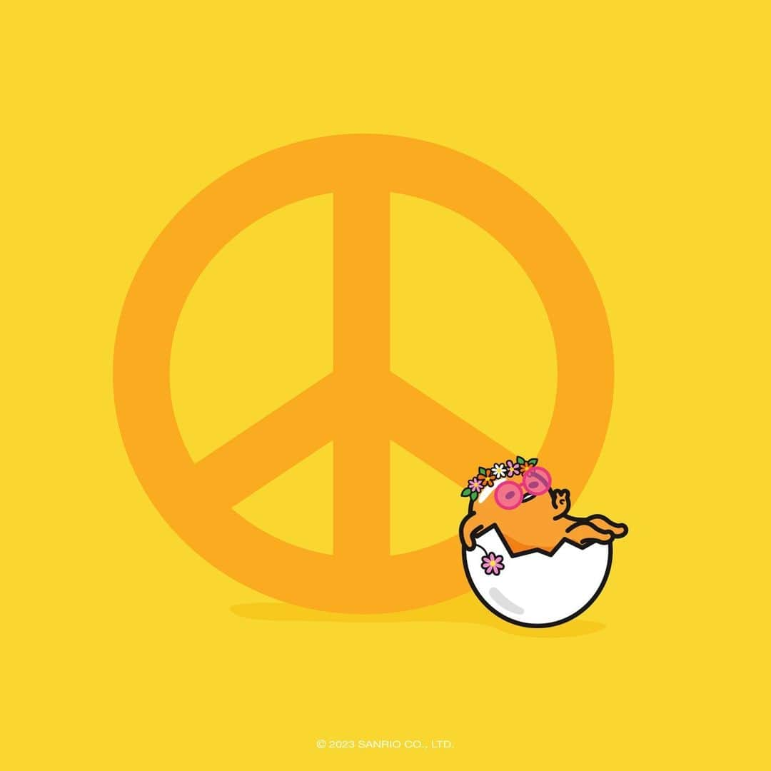 ぐでたまのインスタグラム：「☮️✌️ #internationaldayofpeace」