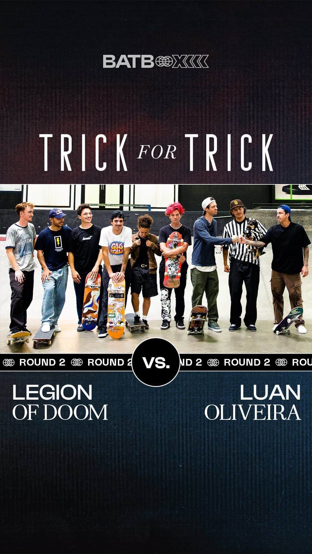 The Berricsのインスタグラム：「@luanomatriz was slated to play @leoromero in Round 2 of BATB 13: Freedom, but after Leo suffered an injury, the legendary Legion of Doom, led by @chrisroberts , stepped up to the daunting task of skating against the BATB 11 Champion.  Hit the link in our bio to see how Luan is feeling for his battle against the Legion as they complete some BATB training with Chris Roberts in “Trick For Trick” now playing on TheBerrics.com   *Autographed @luanomatriz Round 2 BATB 13: Freedom Finals Night Boards are now available in the @berricscanteen !! @cariumaskateboarding @primitiveskate  #skateboardingisfun #berrics」
