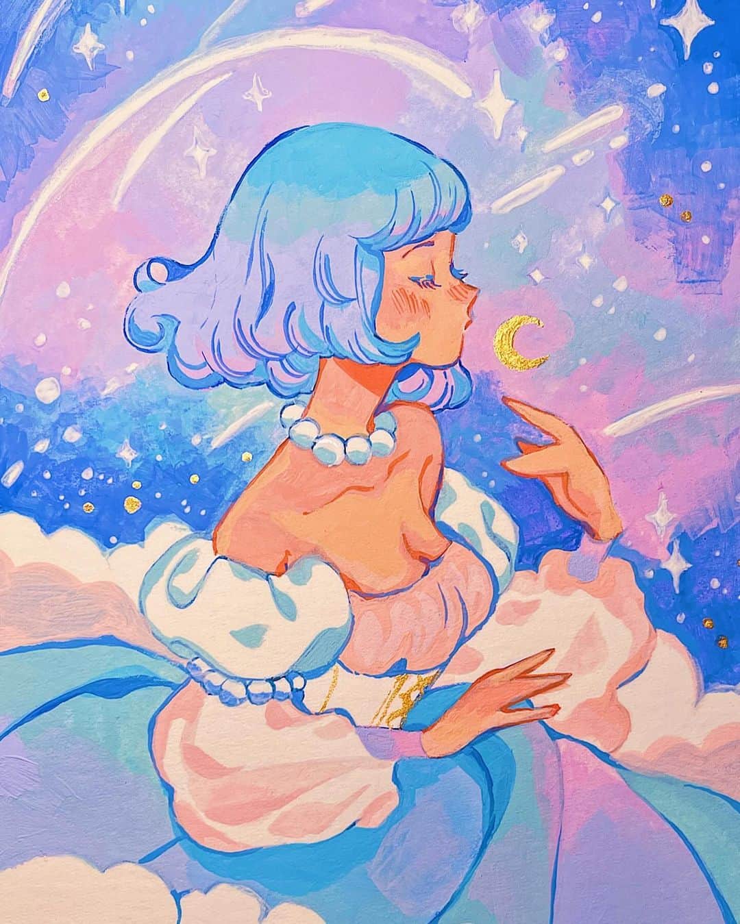 meyocoのインスタグラム：「acrylic gouache 🎨」