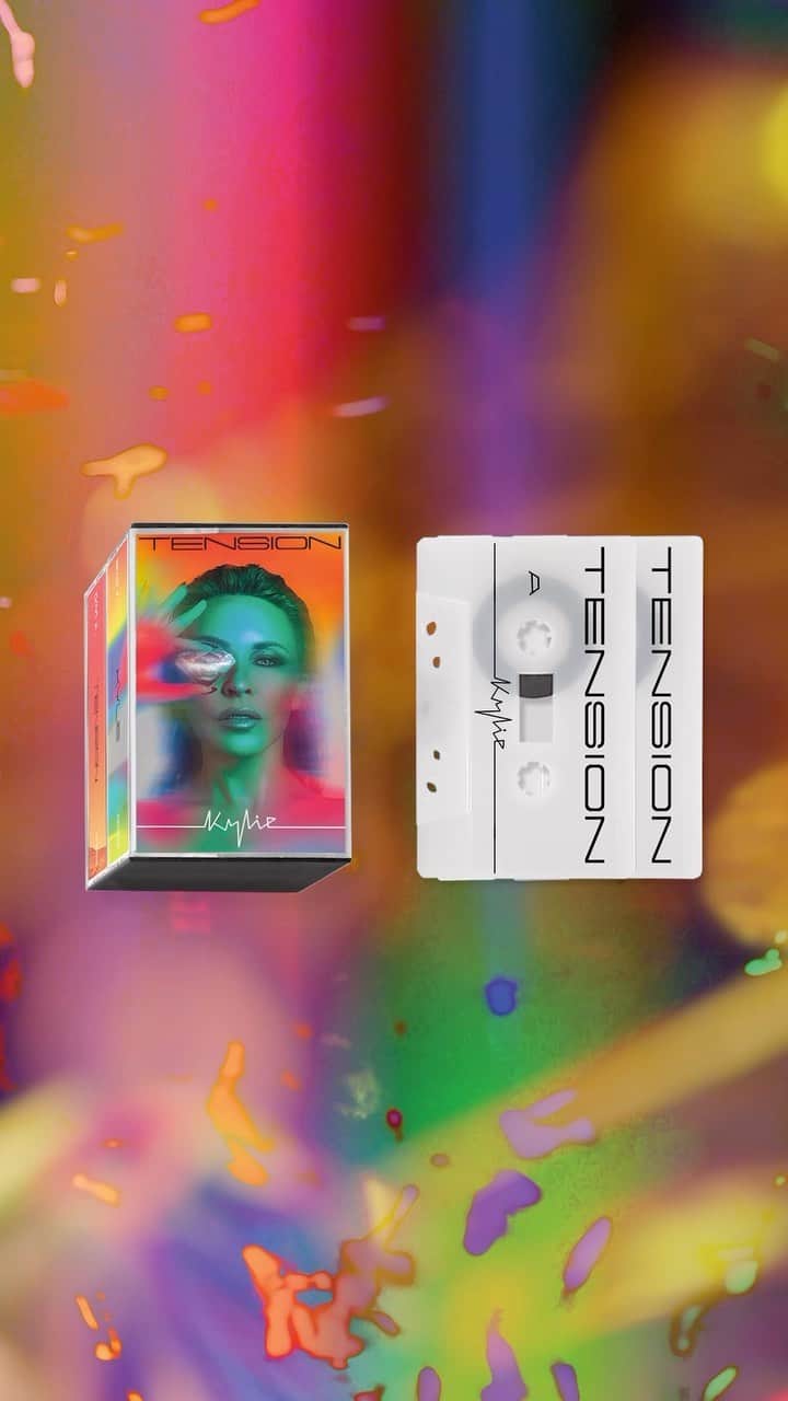 カイリー・ミノーグのインスタグラム：「💎 TENSION 💎 Deluxe album cassettes are available to pre-order now from my webstore!! Double the fun 💚💚」