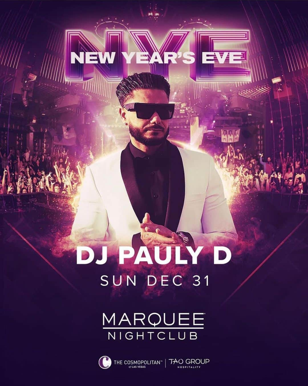 Pauly Dのインスタグラム：「Ring In The New Year With Me In Las Vegas This NYE  @marqueelv 🍾🥂  Secure Ur Spot Now!!!!! 🙌🙌🙌 #marqueenightclub」