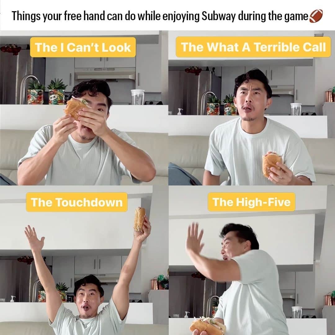 Official Subwayのインスタグラム：「cheering on our team is a full body experience #TNF」