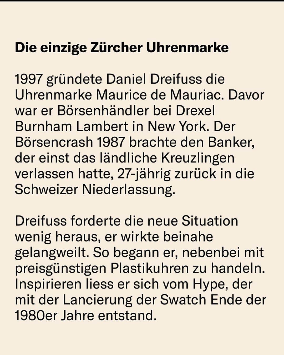 Maurice De Mauriac Zurichさんのインスタグラム写真 - (Maurice De Mauriac ZurichInstagram)「This makes the whole family extremly proud and we are sure Daniel is dancing in the sky - especially with that title: „Daniel Dreifuss, the banker, who made Zurich to a watch city“   Thank you @nzz and  @michelpernet for the amazing text and putting all together. Foto: @tinasturzenegger   Today we are missing you one month already… 🌈🕊️ #RestinPower #DanielDreifuss #rip #MauriceDeMauriac #founder」9月22日 14時33分 - mauricedemauriac