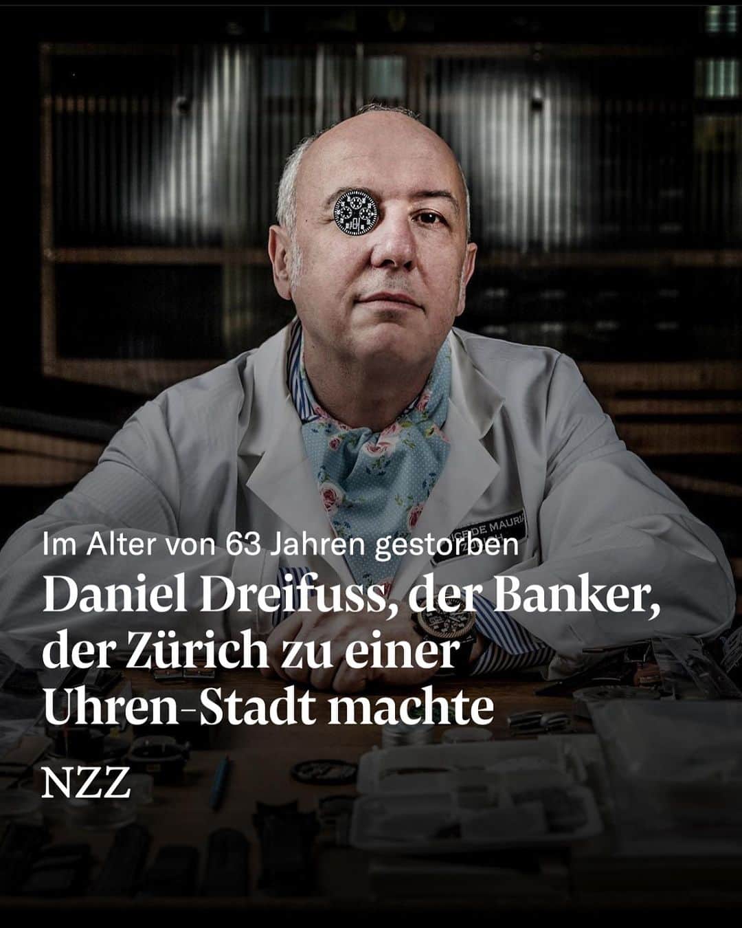 Maurice De Mauriac Zurichのインスタグラム：「This makes the whole family extremly proud and we are sure Daniel is dancing in the sky - especially with that title: „Daniel Dreifuss, the banker, who made Zurich to a watch city“   Thank you @nzz and  @michelpernet for the amazing text and putting all together. Foto: @tinasturzenegger   Today we are missing you one month already… 🌈🕊️ #RestinPower #DanielDreifuss #rip #MauriceDeMauriac #founder」