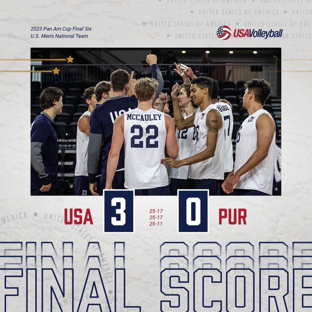 USA Volleyballさんのインスタグラム写真 - (USA VolleyballInstagram)「Rollin' on with another win!  The U.S. Men's National Team is now 3-0 at the Pan Am Cup Final Six after defeating Puerto Rico 25-17, 25-17, 25-11 today.   Story/stats coming soon.」9月22日 7時04分 - usavolleyball