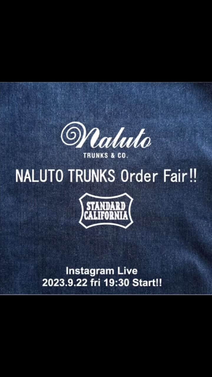 のインスタグラム：「Instagram live今夜19:30スタート！ 是非、お見逃しなく！  Instagram live will started at 19:30p.m.   #standardcalifornia  #スタンダードカリフォルニア #nalutotrunks  #ナルトトランクス  #instalive #インスタライブ」