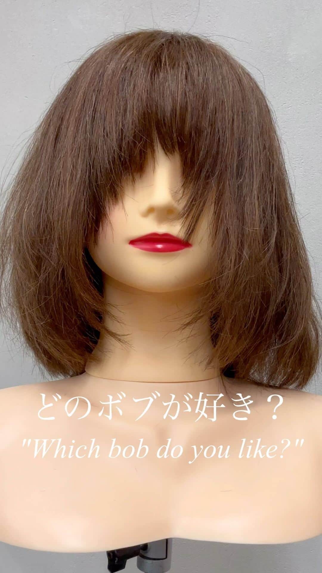 鶴谷和俊のインスタグラム：「ボブは好き？💇‍♀️ "Which bob do you like?"  어떤 밥이 좋아요? 你喜欢哪种发型？ 你鐘唔鐘意邊個髮型？  #BobHair #bob #ボブ #Japanesestyle  ハサミ @joewell_global  @joewell_japan  SDB-58R」