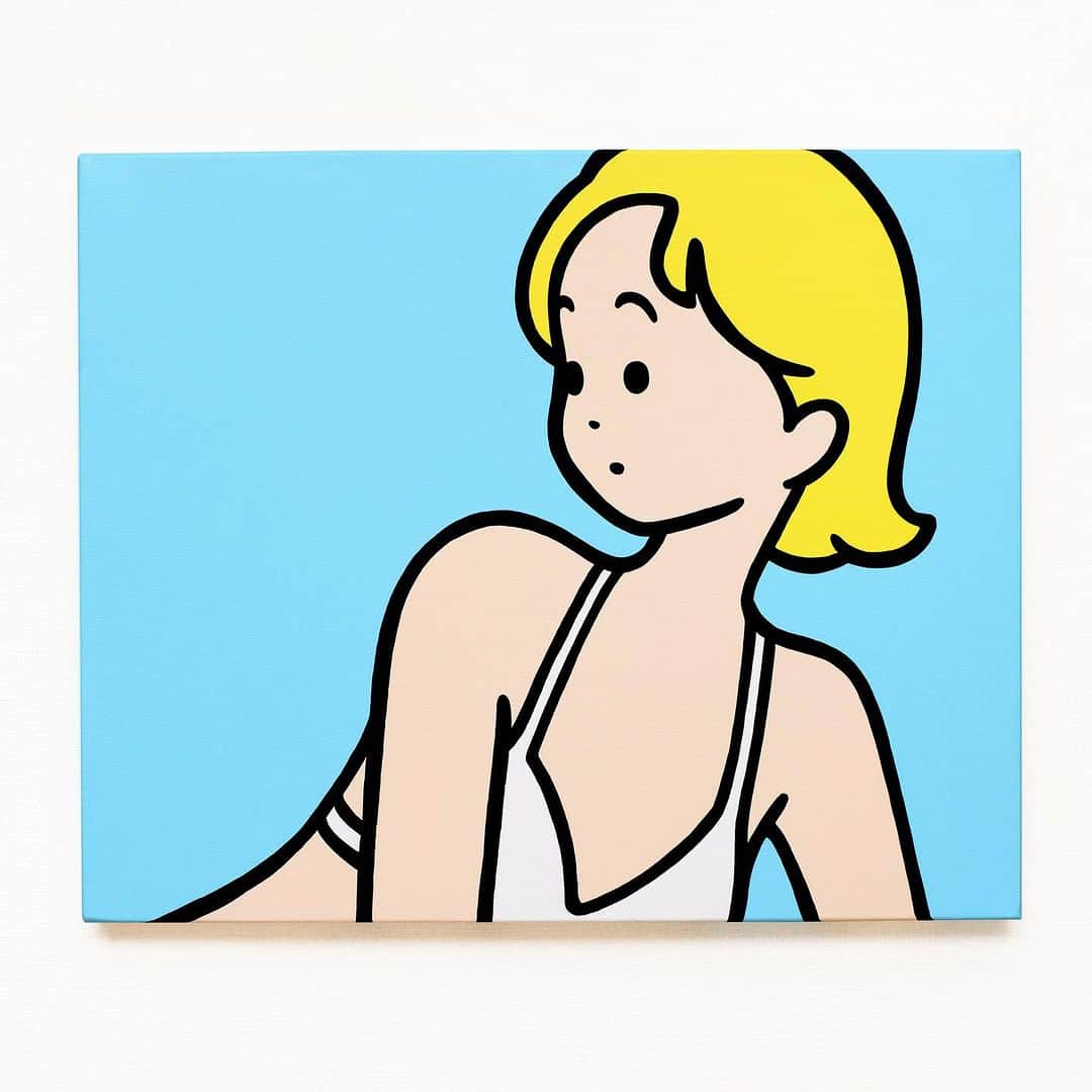 白根ゆたんぽのインスタグラム：「in blue # 4 Acrylic on canvas 450 x 550 mm  “SLIDE” - Shirane Yutanpo Solo Exhibition  日期 / Date：2023/09/08 - 09/24 時間 / Time：14:00 - 20:00 (週一公休 / Close on every Monday) 地點 / Add：The Little Hut - 台北市敦化南路一段161巷73號 / No.73, Lane 161, Sec. 1, Dun Hua S. Rd., Taipei  inquiry→ @thelittlehutco」