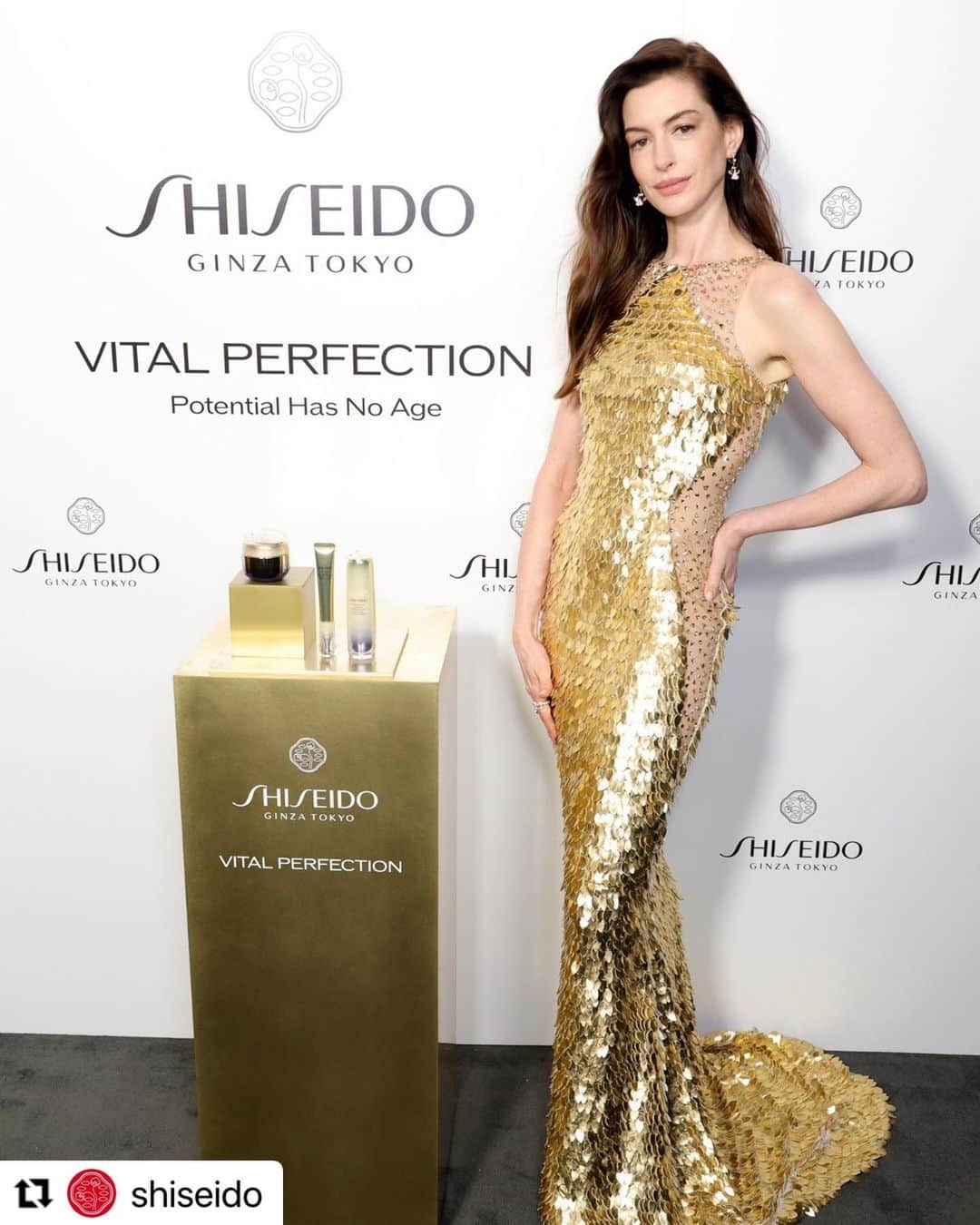 資生堂 Shiseido Group Shiseido Group Official Instagramのインスタグラム：「#Repost from @shiseido  ・・・ A picture perfect evening. A few favorite snapshots from our most recent event in New York City, where @annehathaway joined guests to celebrate becoming the new face of our Vital Perfection collection. ⁣ ⁣ Photos: @taylorjewell (slide 3), @phamgela (slides 5-6). ⁣ ⁣ #ShiseidoSkincare #VitalPerfection #PotentialHasNoAge」