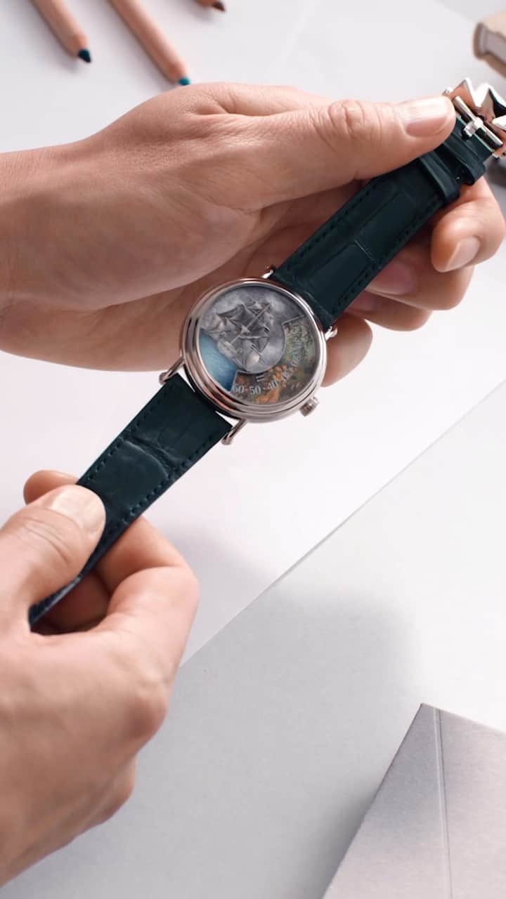 ヴァシュロン コンスタンタンのインスタグラム：「An ode to exploration 🗺️🎨   Revealed at Watches & Wonders 2023 in #Shanghai, our Métiers d`Art collection embarks on a voyage, paying tribute to the discoveries of Explorer Naturalists.   🦋🦜🍃🌿Breathtaking naturalistic Edens and beautiful naval scenes come to life through the highest craftsmanship. While, a skilful blend of miniature-painting enamelling and refined engraving resulting in magnificent artworks on the dial.   #VacheronConstantin #OneOfNotMany #vacheron #thehourlounge #watches #watch #watchesofinstagram #horology #watchoftheday #instawatch」