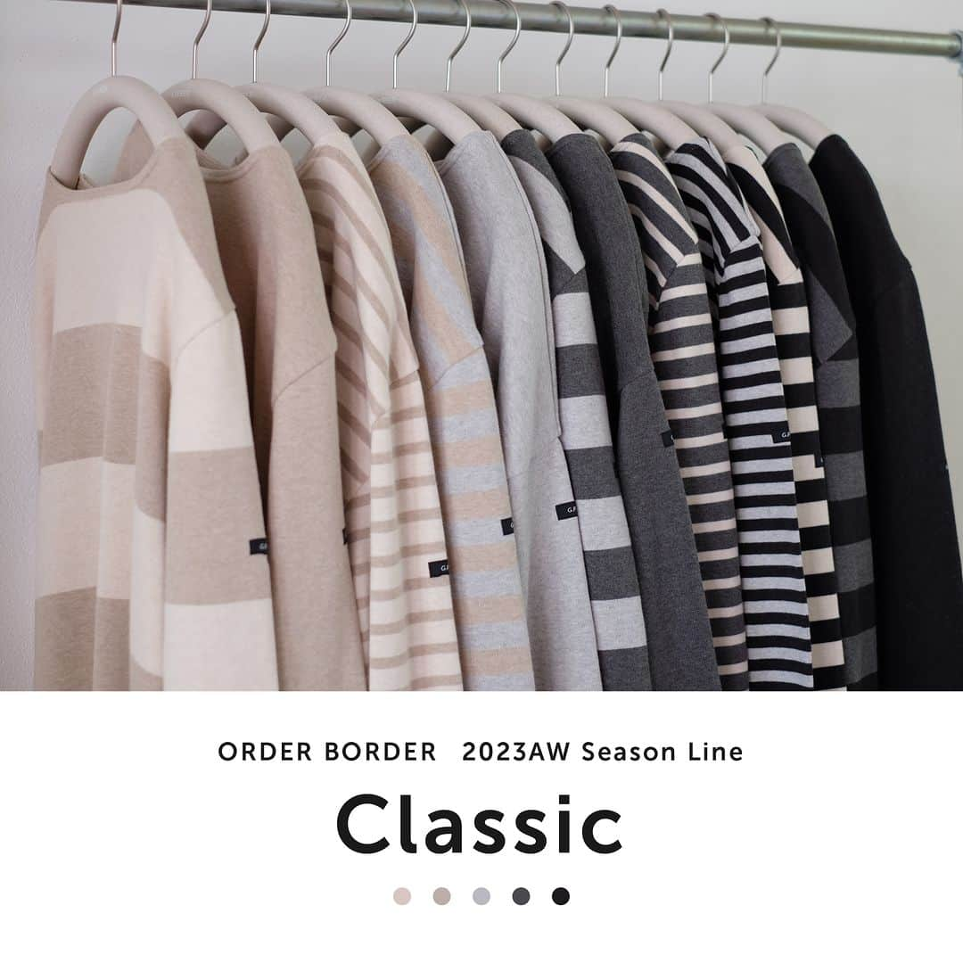 G.F.G.S.のインスタグラム：「2023AW Season line “Classic”  過去にご好評いただいていたAWシーズン限定モデル「Classic」を見直し、良質なコットン糸で編み立てたシリーズ。今年の秋冬は4つのボディをご用意しました。 本日9月22日(金)夕方よりオーダーを開始します。  Detail  1. Classic boat-neck Relax size（unisex S,M,X,XL） ゆったりとしたシルエットでリラックスして着用いただけます。  2. Classic one-piece（One-size） シンプルなロング丈ワンピース。袖はスッキリとしたシルエットでカジュアル過ぎないデザイン。サイドポケット付きです。 　 3. Classic boat-neck Regular size（0,1,2,3,4,5） G.F.G.S.スタンダードモデルと同じサイズ展開。Classicモデルをジャストサイズで着用したい方はこちらのサイズがおすすめです。  4. Classic boat-neck Relax（One-size） 程よく肩落ちするラインが、肩や二の腕をふんわりとリラックスしたシルエットで包んでくれます。G.F.G.S.スタンダードモデルのリラックスと同じサイズです。  2023-2024シーズンカラーと同じく、Classicシリーズも加茂市のG.F.G.S.のショップ内にてサンプルを展示しております。実物を手にとって肌触りやサイズ感をお確かめください。  #gfgs #orderborder #classic #秋冬限定 #コットン #クラシック #ファッション #オーダー #ワードローブ #カスタム #セミオーダー #秋服 #冬服 #買い物 #選ぶ #着心地 #お出かけ #カジュアル #シンプル #カットソー #デイリーウェア #ボーダー #しましま #ボーダートップス」