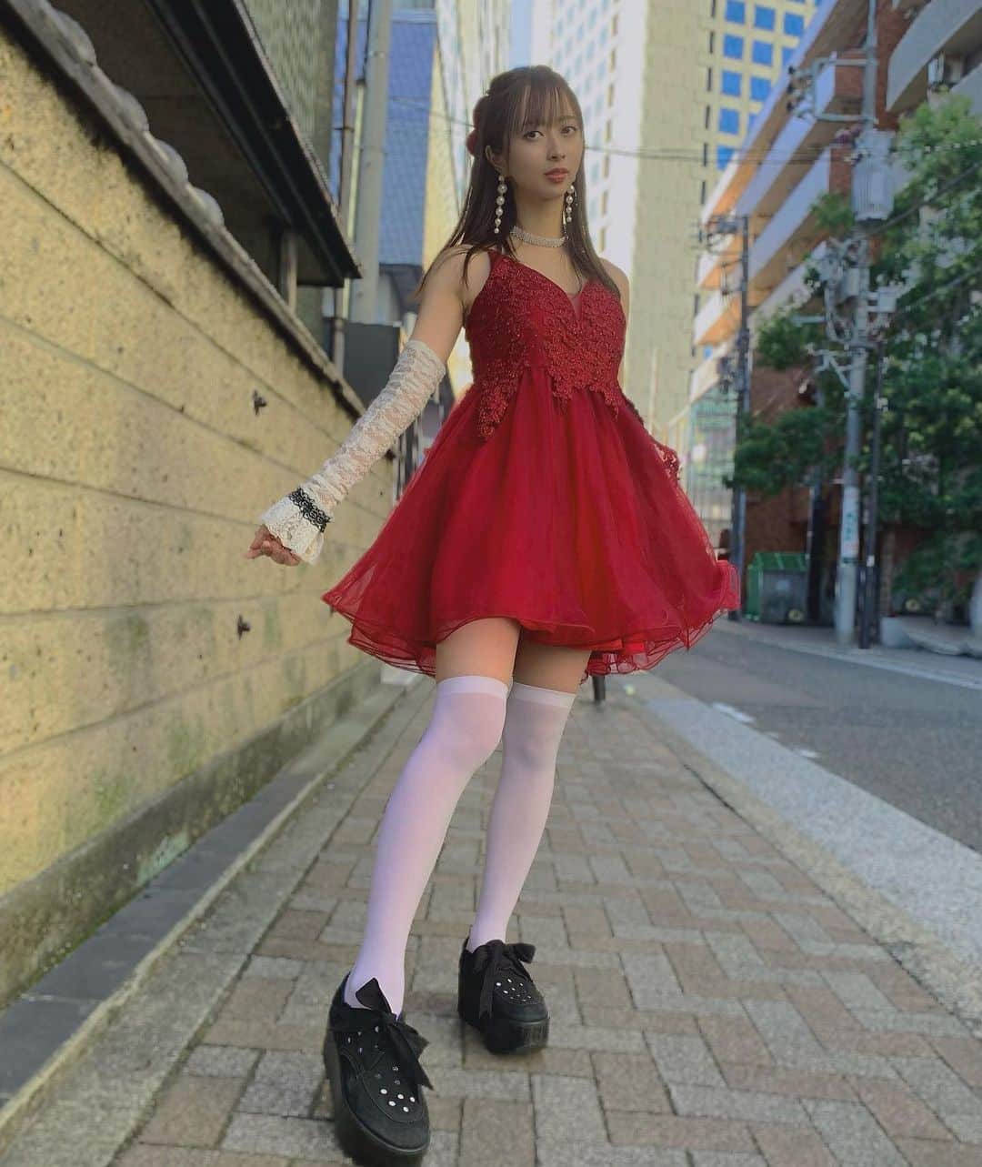 三嵜みさとのインスタグラム：「鬱フェス🔴  #ootd #鬱フェス #みいらみさと #miiramisato #dressup #衣装 #live #アーバンギャルド」
