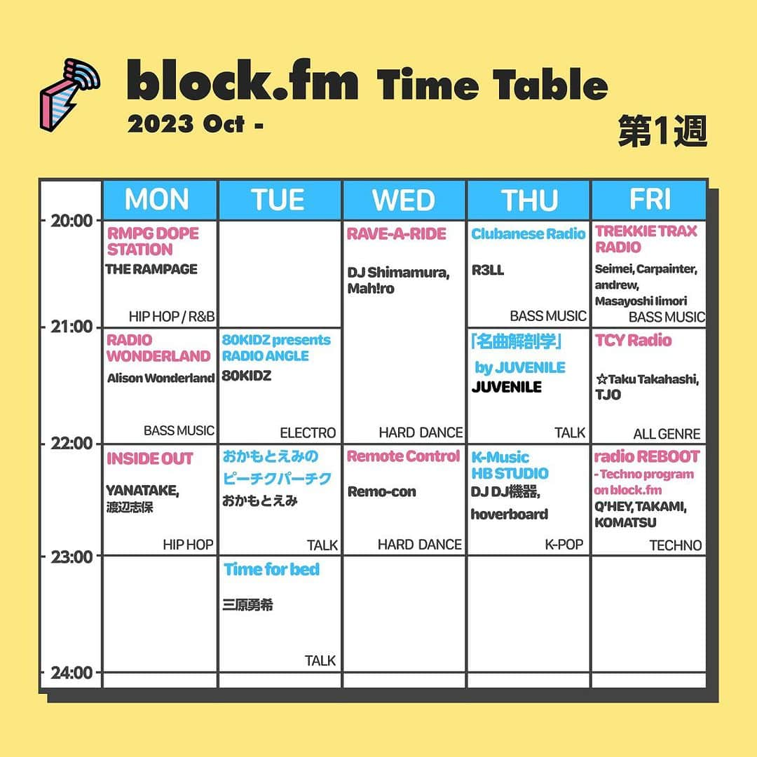 Block.fmのインスタグラム：「#blockfm 2023年10月のラジオ改編発表📻  最新クラブカルチャーにフォーカスした3番組が新たにスタート!  詳細はプロフィール→Link In Bioから👀  ＊＊＊  🆕Clubanese radio  ニュージャージーを拠点とし、Jersey Clubのオリジネーターの1人でもある𝗥𝟯𝗟𝗟が最新のJersey Club MIXを中心に、時にはアップカミングなアーティストを紹介するラジオプログラム。  毎月第1木曜日 20:00 - 21:00  番組ページ : https://block.fm/radio/clubaneseradio  @itsr3ll  #clubaneseradio  ＊＊＊  🆕lit Radio  「現行HIP HOPを中心に最先端のダンスミュージックの発信・展開」をコンセプトに掲げる福岡拠点のパーティー・コレクティヴ “lit”が最新のグッドミュージックやパーティー情報をお届け！  毎月第4木曜日 22:00 - 23:00  番組ページ : https://block.fm/radio/litjp  @lit.jp  #litradio #litjp  ＊＊＊  🆕WITNESS THE FITNESS  ワークアウトとダンスフロアと結びつけるRAVE NOiRのメンバーでもあるサウンドアーティスト“黑瀧 節也”がお届けするhardcore wellness show。  毎月第4金曜日 22:00 - 23:00  番組ページ : https://block.fm/radio/witnessthefitness  @setsuyakurotaki  #rntyo  ＊＊＊  Renewal｜shibuya OIRAN warm up Radio  ナイトエンターテインメントが再び活発になってきている今、shibuya OIRAN warm up Radioが再始動。カワムラユキが夜遊び前のウォームアップをナビゲートします。  毎月第2,4金曜日 20:00 - 21:00  番組URL : https://block.fm/radio/oiranwarmupradio  @yukikawamura821 @oiran_shibuya  #oirantv」