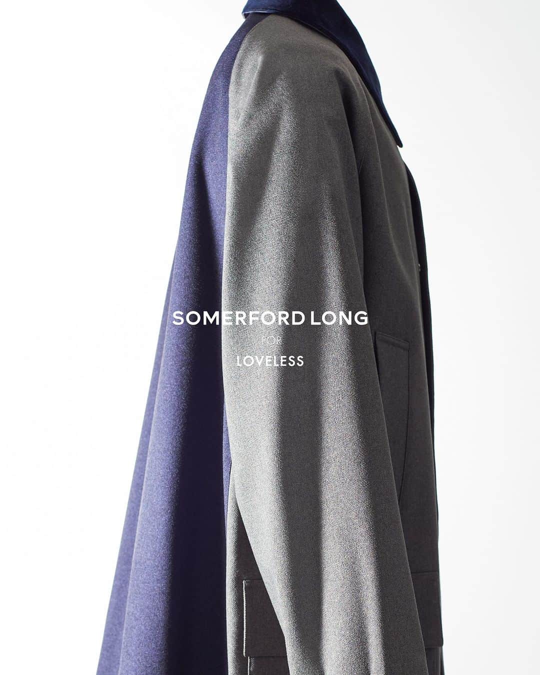LOVELESS/GUILD PRIME 公式アカウントのインスタグラム：「『SOMERFORD LONG for LOVELESS』   昨年秋冬にデビューし、瞬く間に完売した『SOMERFORD LONG』がLOVELESS別注で登場  DATE 9.23sat. release PLACE LOVELESS ALLSHOP  「ブリティッシュ」「ミリタリー」を再解釈した23AWシーズンのラブレス。 今シーズンのムードに合わせた特別なアイテムを9/23(土)にラブレス青山/ニュウマン横浜/天神にて発売いたします。  ユニセックスライン「MACKINTOSH PHILOSOPHY “GREY LABEL”（マッキントッシュ フィロソフィー　“グレーラベル”）で昨年秋冬にデビューし、瞬く間に完売したモデル『SOMERFORD LONG』にラブレスが別注オーダー。 インラインではコーデュロイ素材が使われている、衿・袖裏をベロアに変更。また裏地はラブレスらしいレオパード柄（黒トーナル）を採用しています。 英国由来のブランドらしく、ラグランスリーブ、オーセンティックなポケットなど、クラシックなデザインがブリティッシュムードを引き立てます。  グレーをベースに背面をネイビーで仕上げた、ラブレスが得意とするバイカラー仕様とオールブラックでモダンでシャープな印象の2色のご用意。  是非各ショップにてこの秋注目の限定アイテムをご覧ください。  SOMERFORD LONG for LOVELESS（R9B52-276） ￥52,800 カラー：グレー、ブラック サイズ：2.5 （ユニセックス）  THX. @mackintoshphilosophy」
