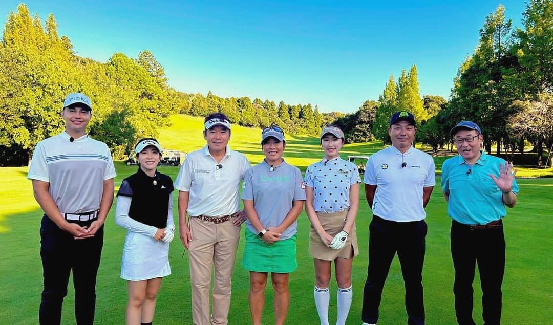 大江香織のインスタグラム：「. 今週土曜9/23は！ #BSJapanext  #ゴルフの日 開催⛳️ 朝から晩まで一日中、 ゴルフ三昧の特別編成です！ ⁡ ホールインワンチャレンジやチームに分かれて対決など、いくつかの企画に参加しました！ ここでしか見られない内容で、はちゃめちゃになってる予感がします。笑 ⁡ 豪華プレゼントもあるようです🎁 お見逃しなくー！ ⁡ ⁡ #BSJapanext  #ゴルフの日 #有村の智慧 #ホールインワンチャレンジ #9じゴル」