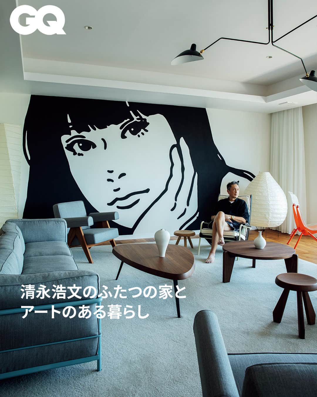 GQ JAPANさんのインスタグラム写真 - (GQ JAPANInstagram)「SOPH.時代、いち早く現代美術家とコラボレートしたことでも注目を集めた清永浩文。東京と葉山に構えるふたつの家は、それぞれ趣が異なるアート作品が空間を彩っている。  @gqjapan プロフィールのリンクから記事を✓  同記事は9月29日発売『GQ JAPAN』11月号にも掲載。 『GQ JAPAN』11年ぶりのリニューアル記念第１号となる「現代アート特集」をお見逃しなく！  #清永浩文 #hirofumikiyonaga #kiyonagahirofumi #現代アート #アート #art #KYNE #花井祐介 #hanaiyusuke #yusukehanai #フューチュラ #futura #pointman #バンクシー #banksy #武田鉄平 #takedateppei #teppeitakeda #ゲルハルトリヒター #リヒター  #gerhardrichter #richter  写真・永禮聡　文・松本雅延　編集・岩田桂視（GQ）」9月22日 19時00分 - gqjapan