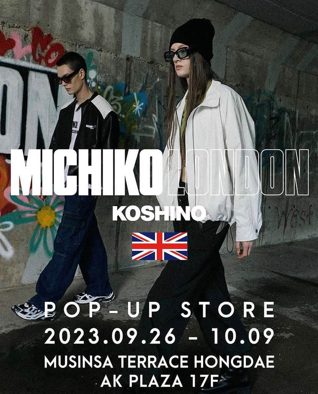 ミチコ ロンドンのインスタグラム：「MICHIKO LONDON KOSHINO Arrival in Korea  . . @michiko_london_kr   MICHIKO LONDON POP-UP STORE D-DAY 4  ✔️MUSINSA TERRACE HONGDAE AK PLAZA 17F  ✔️9/26-10/09  #MLK #MICHIKOLONDON #ミチコロンドン」