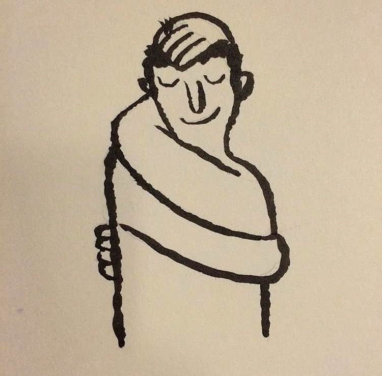 ミシェル・モナハンのインスタグラム：「Give yourself a squeeze. You made it to Friday. 😌 Illustration by one of my faves @jean_jullien」