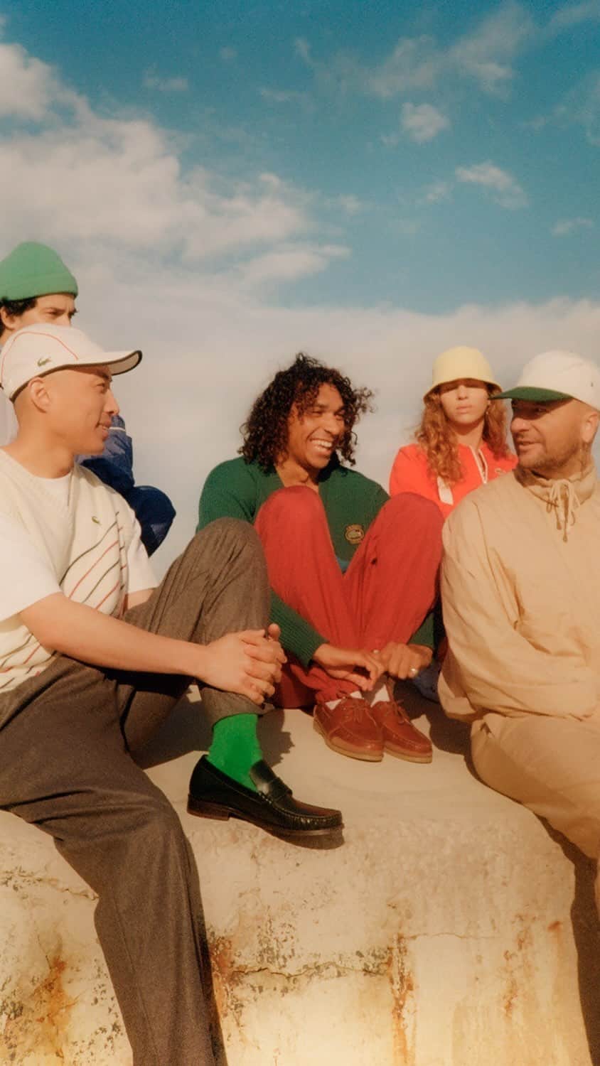 のインスタグラム：「« What’s in your bag? » - vintage passionates edition.  In Marseille and beyond, young collectors cultivate a passion for Lacoste. They all have their own favorite piece but they all fall for the crocodile old vibes. #LacosteCelebrates90 🐊」