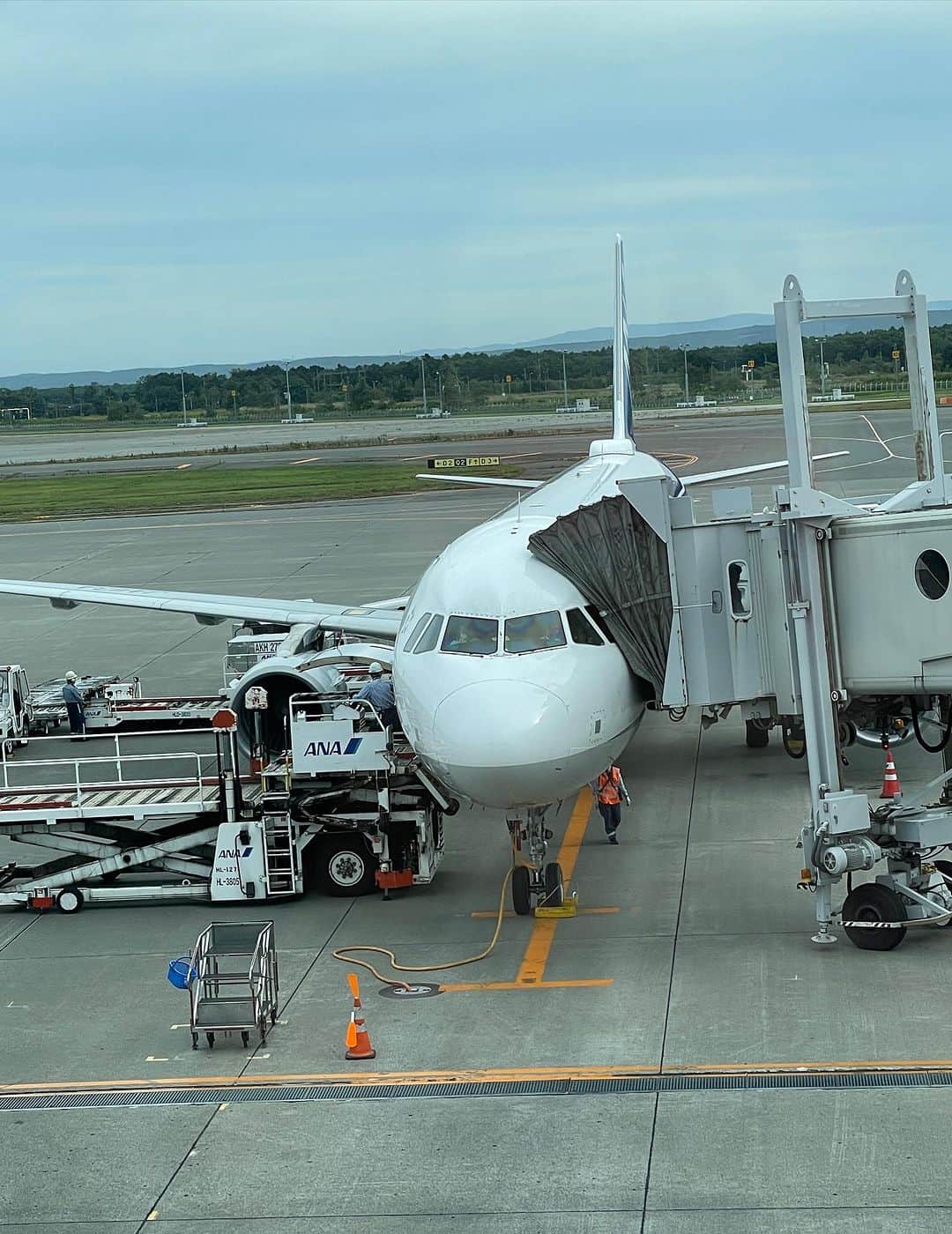 橋本志穂さんのインスタグラム写真 - (橋本志穂Instagram)「こんな小さな飛行機、始発で北海道にきたよ。あ、2枚目の写真は 朝の羽田空港で歩いた距離。  ANA久しぶりだから、 北海道ってどっちだっけ？と 車を真中付近で降りてターミナルに入って 荷物預ける場所聞いたら戻る感じ。 戻って並んで(始発から長蛇の列)預けて近くの検査場から入ったら、乗り場は逆の端っこ‼️ しかも、最後のぐるりんは 店舗が開いてないからショートカットできずに 正真正銘の東の端まで歩いて行ったの。  時間に余裕があってもギリギリでした。北海道に着いて 外に出たらめちゃくちゃ寒かった〜💦 だって、11℃とかだったよ😱  友達が迎えにきてくれてて、 すぐに出発してゴルフ場に到着したら、 コンペの主催者のしーちゃんはスタートしてて、、私の組のスタートまで10分前くらいだったから 素振りもせず、パター練習もせず、、、寒くて体が回らないから不安だった〜😆  初めましての人ばかりが 同伴者でしたけど、 みんな優しくて、 イライラせず待っててくれたし。 ありがとーー  #ゴルフコンペ #北海道 #エミナゴルフリゾート」9月22日 20時03分 - shihohashimoto3