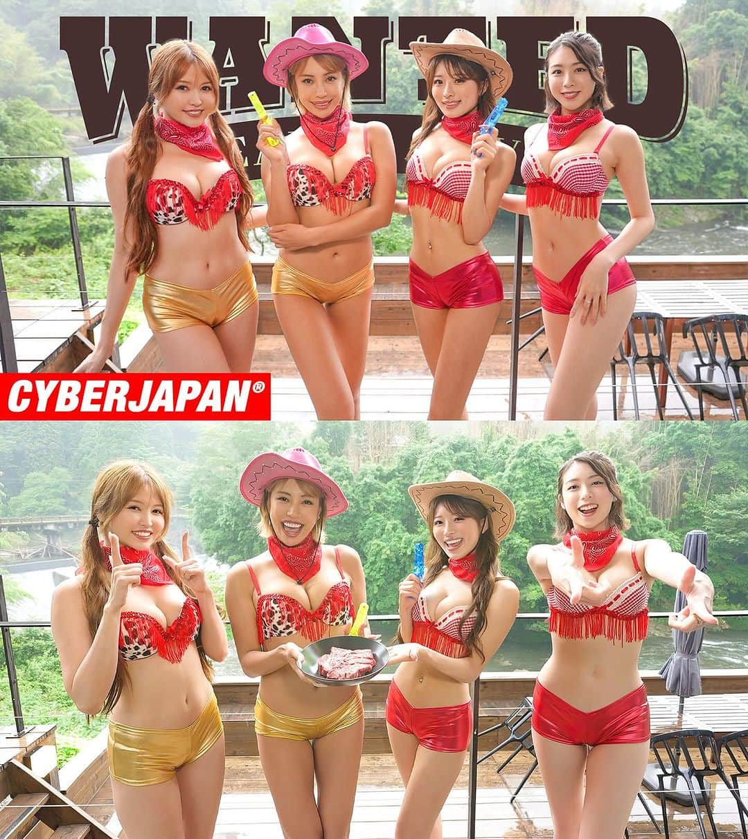 MITOMI TOKOTOのインスタグラム：「本日の CYBERJAPAN DANCERS の公式 YouTube チャンネルの新しい動画がアップ‼️😍  今回はカウガールのコスプレで野外BBQの水鉄砲早撃対決！🤠 KANAE, JUNON, CHIAKI と MIYABI がカウガール衣装で登場！🤩 是非みて下さい！🔥  ⚡️CYBERJAPAN DANCERS 公式 YouTube チャンネル⚡️  セクシーカウガールのステージ衣装で、野外BBQに登場！💓 超高級サーロインステーキを賞品に、水鉄砲での早撃ち対決が繰り広げられます！🔫 勝ったチームの笑顔と、負けたチームの涙（そして「ステーキちょうだい！」のお願い）をお楽しみに！🤣  ▶️ https://youtu.be/SEHjyR5gAPk 📍リンクはストーリーにあります。  #サイバージャパン #CYBERJAPAN #カウガール #youtube」