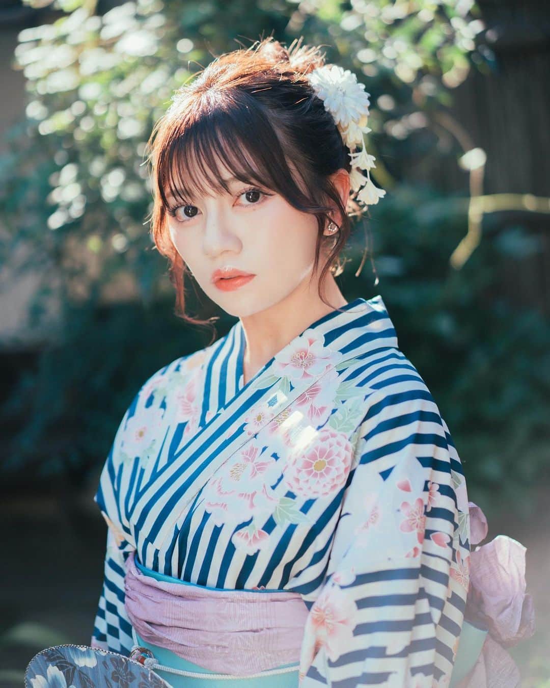 廣川奈々聖のインスタグラム：「🍧🐈 💭 ⁡ ⁡ ⁡ Photo by @shimom_camera 📸   #浴衣 #作品撮り #ポートレート #japanphotography」
